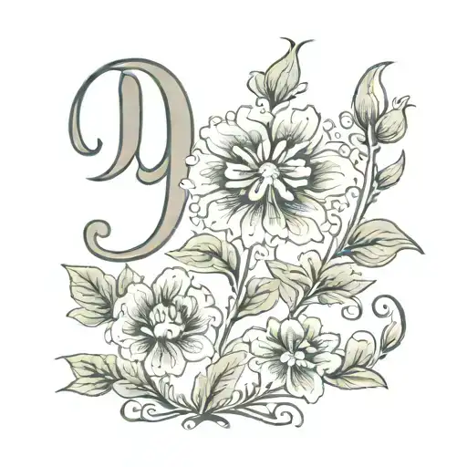 Luck flower Roman number 1991 tattoo design idea