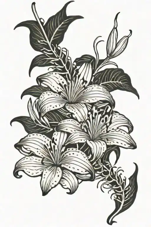 centipede spider lily tattoo design idea