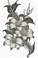 centipede spider lily tattoo design idea