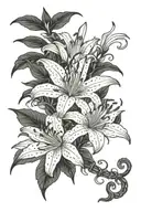 centipede spider lily tattoo design idea