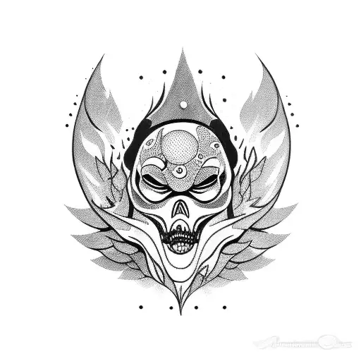 fantasma segurando uma arma tattoo design idea