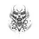 fantasma segurando uma arma tattoo design idea