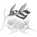 scissor tail and Cardinal on a branch tattoo design idea