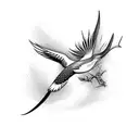 scissor tail bird on a branch tattoo design idea