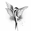 scissor tail bird on a branch tattoo design idea