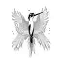 scissor tail bird on a branch tattoo design idea