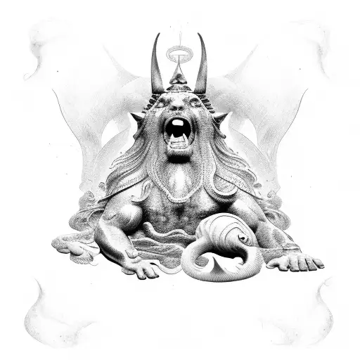 posiedon tattoo design idea