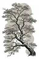leafless tree branch tattoo design idea