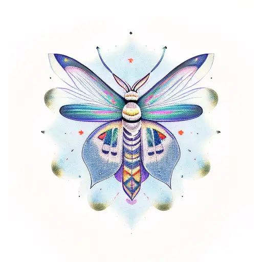lunar moth tattoo design idea