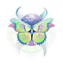 lunar moth tattoo design idea