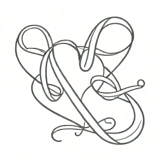 A and S initial intertwined heart tattoo tattoo design idea
