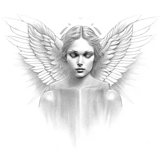 angel wings like it was from a Greek statue  tattoo design idea