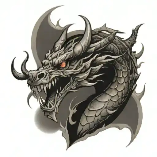 dragon and ox tattoo design idea