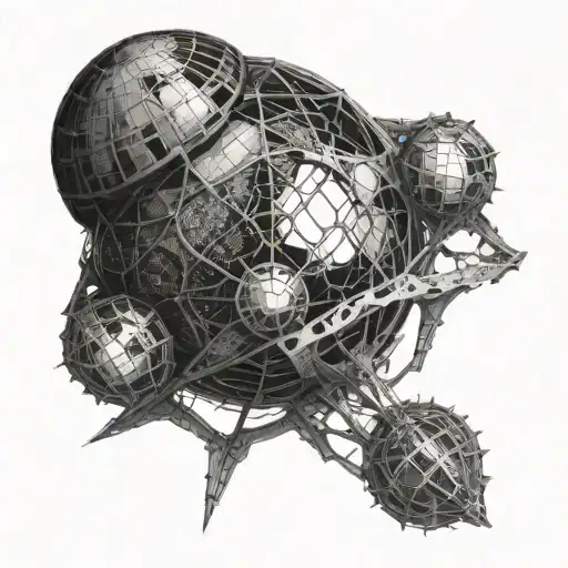 Dyson sphere  science fiction realistic tattoo design idea