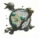 Dyson sphere  science fiction realistic tattoo design idea