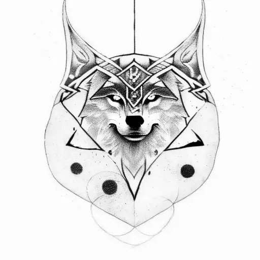 wolf head viking style fenrir tattoo design idea