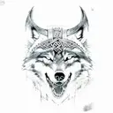 wolf head viking style fenrir tattoo design idea