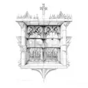 cathedral windows, St. Michael  tattoo design idea