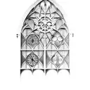 cathedral windows, timeclock tattoo design idea