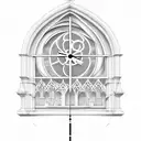 cathedral windows, timeclock tattoo design idea