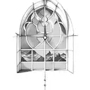 cathedral windows, timeclock tattoo design idea