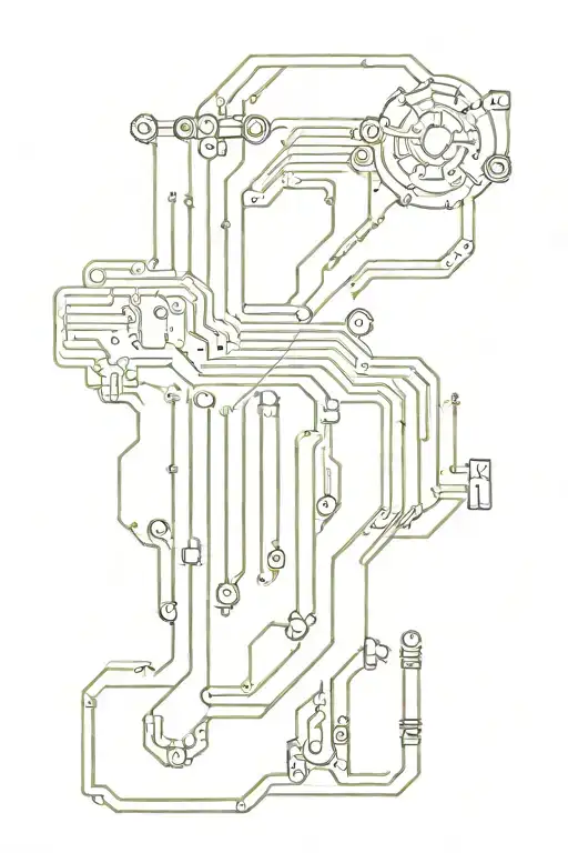 Electronic circuit board design incorporating automotive elements tattoo design idea