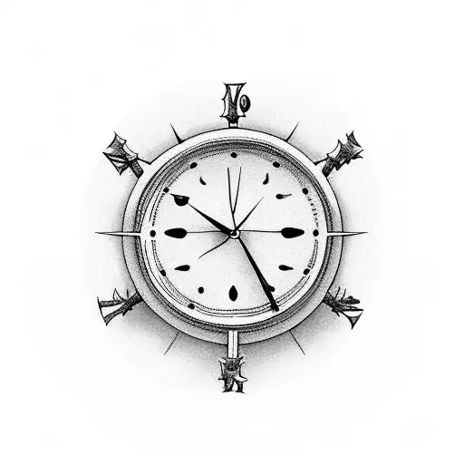 a clock face with the grim reaper in front of it  tattoo design idea