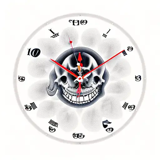 a clock face with the grim reaper in front of it holding a scythe  tattoo design idea