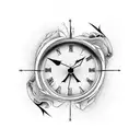 a clock face with the grim reaper in front of it  tattoo design idea