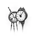 a clock face with the grim reaper in front of it  tattoo design idea