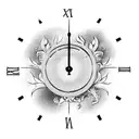 a clock face with the grim reaper in front of it  tattoo design idea