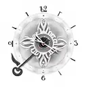 a clock face with the grim reaper in front of it holding a scythe  tattoo design idea