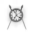 a clock face with the grim reaper in front of it holding a scythe  tattoo design idea