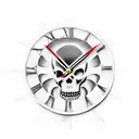 a clock face with the grim reaper face in front of it holding a scythe  tattoo design idea