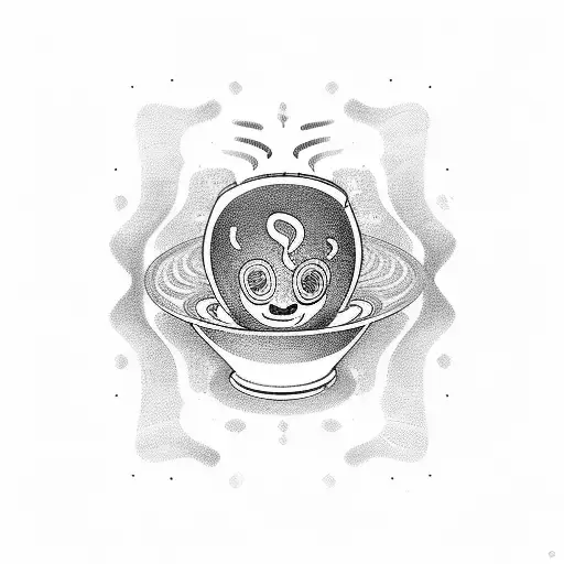 A coffee cup with sound waves emanating from it tattoo design idea