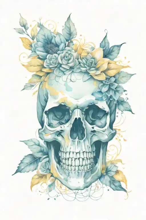 skull and sunshine comes tattoo design idea