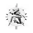 matrix, falling man, black & white tattoo design idea