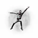 matrix, falling man, black & white tattoo design idea