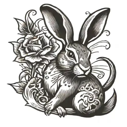 rabbit tattoo design idea
