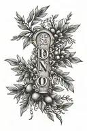Roman numerals 8 18 2024 with olive branch or something that represents rome tattoo design idea