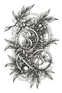 Roman numerals 8 18 2024 with olive branch or something that represents rome tattoo design idea