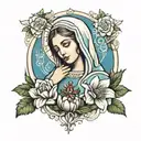 the virgin mary  tattoo design idea