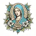 the virgin mary  tattoo design idea