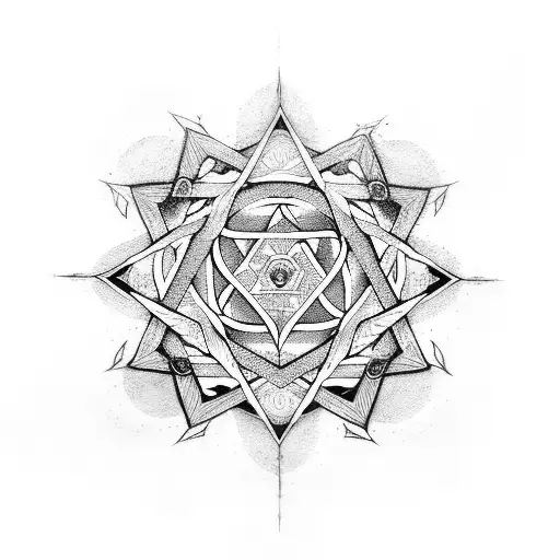 Unicursal hexagram tattoo design idea