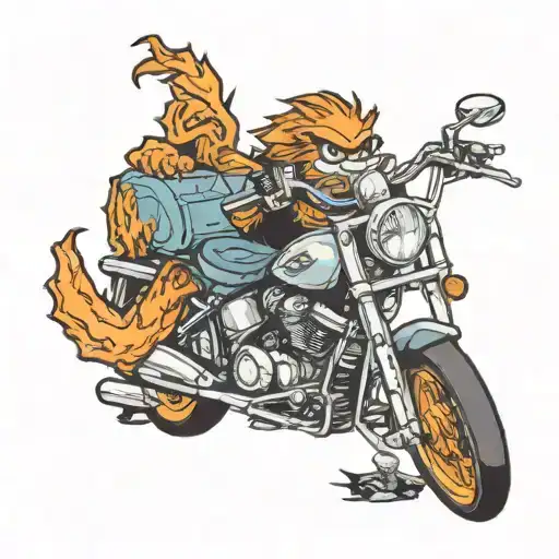 Chester Cheeto on a motorcycle tattoo design idea