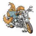 Chester Cheeto on a motorcycle tattoo design idea