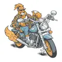 Chester Cheeto on a motorcycle tattoo design idea