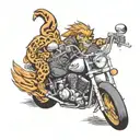 Chester Cheeto on a motorcycle tattoo design idea
