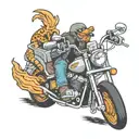 Chester Cheeto on a motorcycle tattoo design idea