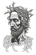 Eddie face with jesus tattoo design idea